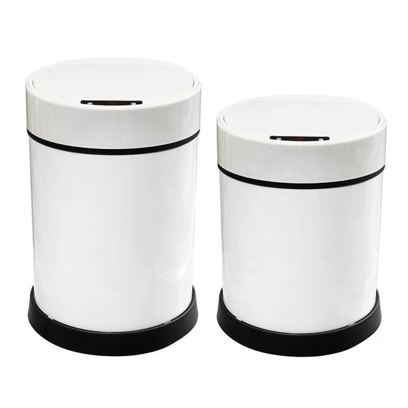 6L/9L Smart Sensor Trash Can Rechargeable Automatic Kitchen Garbage Waste Bins Stainless Steel White