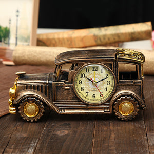 Simulation Vintage Car Alarm Clock Multifunctional Pencil Vase Antique Car Model Creative Decor
