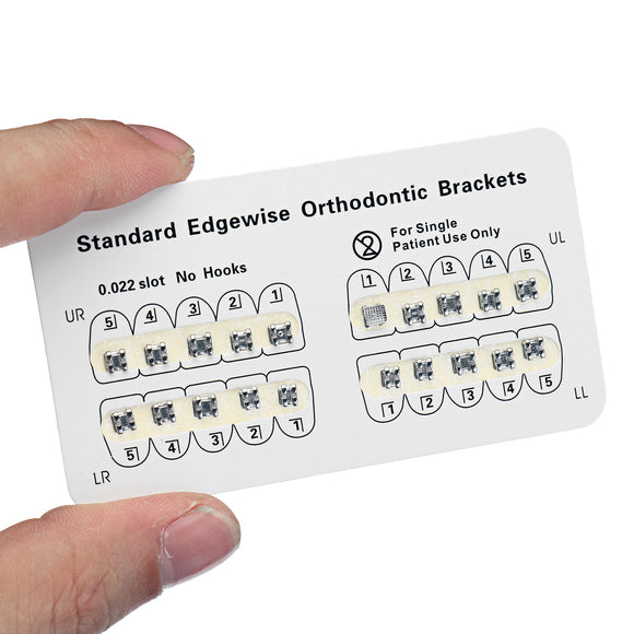 10Pcs Dental Metal Orthodontic Brackets Braces Ultra-thin Square Bracket Dental Bracket