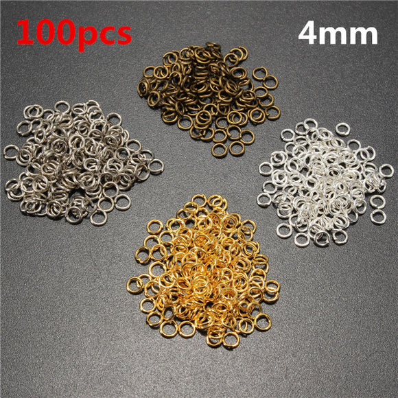 100pcs 4mm Jump Rings Open Connecctors Circle Metal Findings DIY Accessories