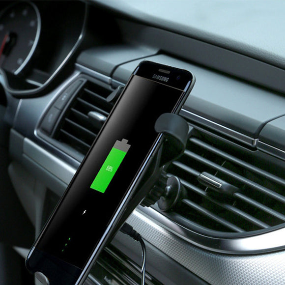 QI Wireless Fast Charger Car Air Vent Phone Holder Gravity Auto Lock for iPhone8 X