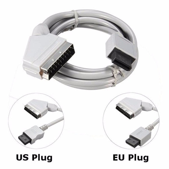 180cm Real RGB Scart Cable Lead Cord for Wii PAL