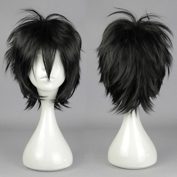 Black Straight Short Cosplay Wig Synthetic of High-Temperature Resistant Anime Costume Hair