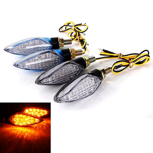 15LED Motorcycle Turn Signal Indicator Light Lamp Black Blue