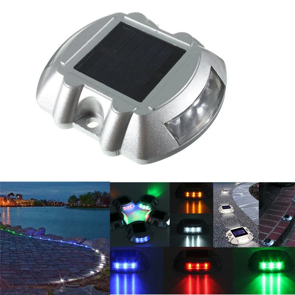 Solmore Aluminum Alloy LED Solar Power Path Lamp Deck Stud Garden Road Dock Yard Lights
