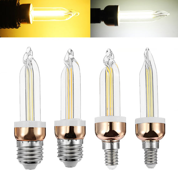 E27 E14 5W Vintage LED COB Ice Filament Edison Lamp Light Bulb White Warm White AC220V