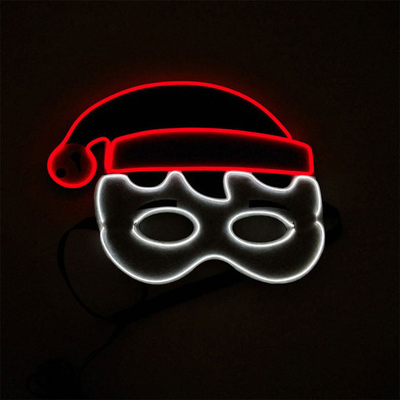 Christmas EL Glowing Mask Birthday Party Holiday Dance Party LED Cold Light Flashing Mask Party Cheer Props