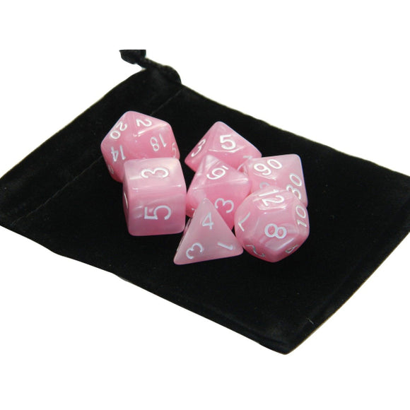 7 Pcs TRPG Polyhedral Dice RPG Dice Set Gadget With Bag