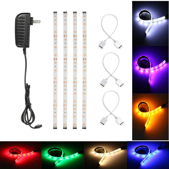 4PCS 30cm SMD 5050 Waterproof LED Under Kitchen Cupboard Cabinet Strip Light US Plug
