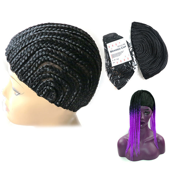 Elastic Cornrow Wig Cap Adjustable Crochet Braided Weaving Cap Lace Hairnet Hair Styling Tool