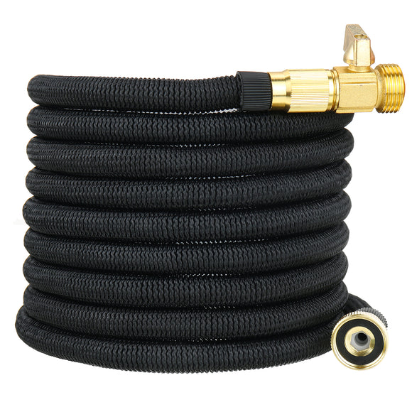 25/50/75/100FT Expandable Garden Water Hose Flexible Latex Tube US Pipe Watering Black