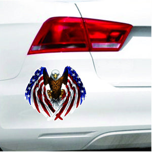 90x80mm Car Eagle USA United States Flag Vinyl Auto Window Bumper Sticker Decal