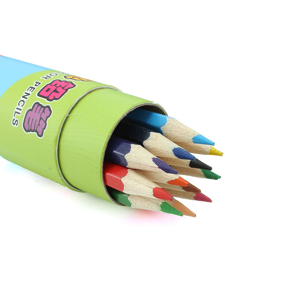 12 Pcs Cartoon Non Toxic Colored Pencil Set Children Painting Drawing Supplies