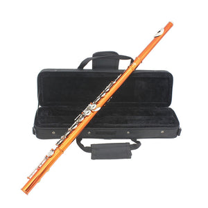 SLADE 16 Holes C Key Colored Flute Cupronickel Plated Silver Tube Woodwind Instrument with Box