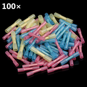 Excellway HS01 100pcs Heat Shrink Wire Crimp Terminals BUTT Waterproof Connector