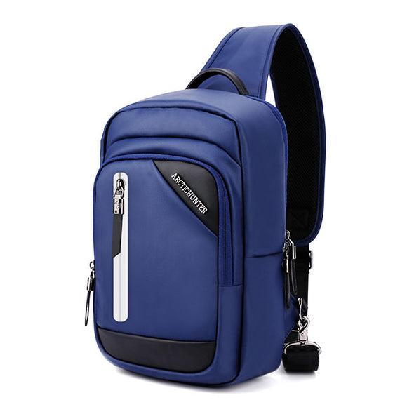 Men Chest Pack Shoulder Bag Business Leisure Crossbody Bags with External USB Charging Port
