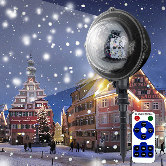 5W Moving Snowflake Snow LED Mini Projector Light Adjustable Waterproof Lamp