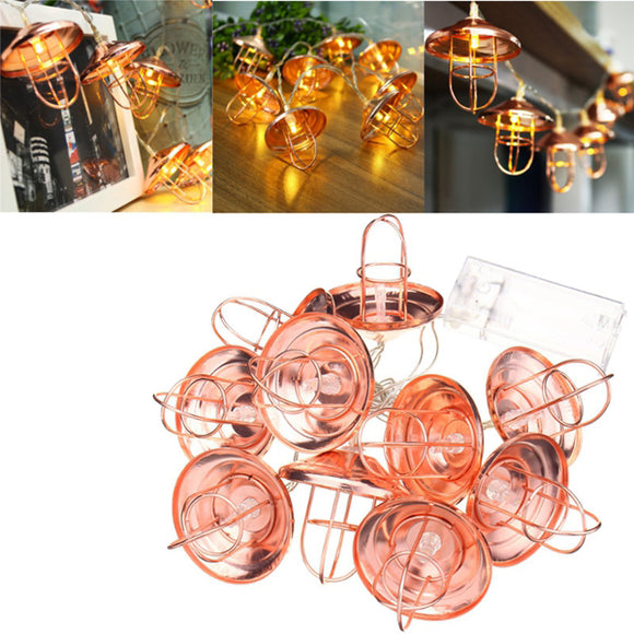 Battery Powered 10LEDs Vintage Lantern Shaped outdoor Warm White Fairy String Light For Christmas