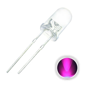 100PCS 5MM Water Clear Transparent Lens Light Round Pink LED Diode 20mA 3V