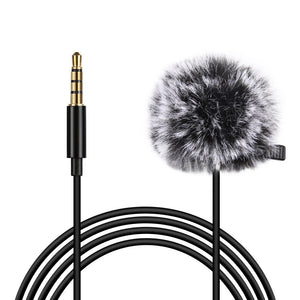 PULUZ PU3046 Lavalier Micrphone Portable 6M 3.5mm Jack Microphone Clip-on Wired Condenser Light Lapel Microphone for Recording Speech Live Video