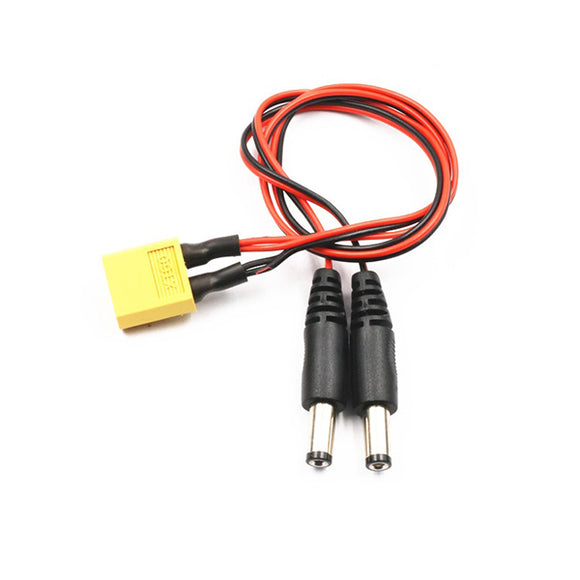 Lantian RC XT60 Male to DC 5.5 Dual Plug Power Cable For FatShark HD2/V3 FPV Goggles Battery
