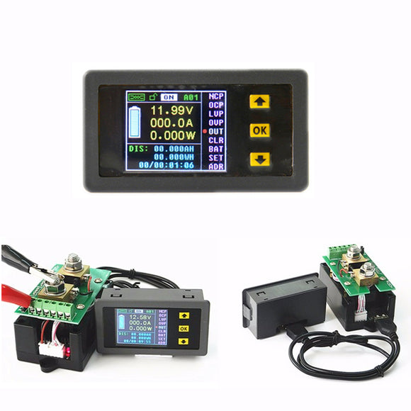 Digital Ammeter Voltmeter Wireless Bi-directional Voltage Current Tester Power Meter Coulomb Counter
