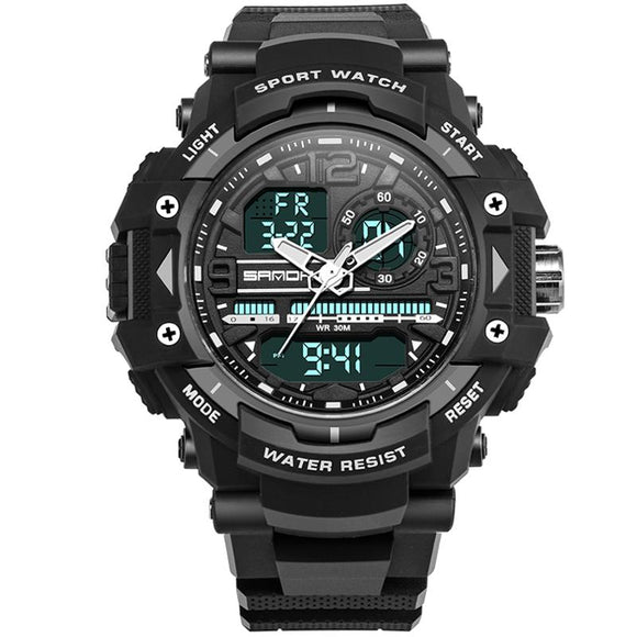 SANDA 740 Fashion Men Dual Display Watch Multifunction Swimming Diving Sport Watch