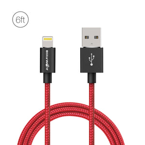BlitzWolf BW-MF6 2.4A Lightning to USB Braided Data Cable 6ft/1.8m for iPhone 8 Plus X 7 Plus