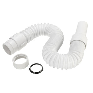 36-75cm White Plastic Basin Sink Hose Adjustable Waste Pipe