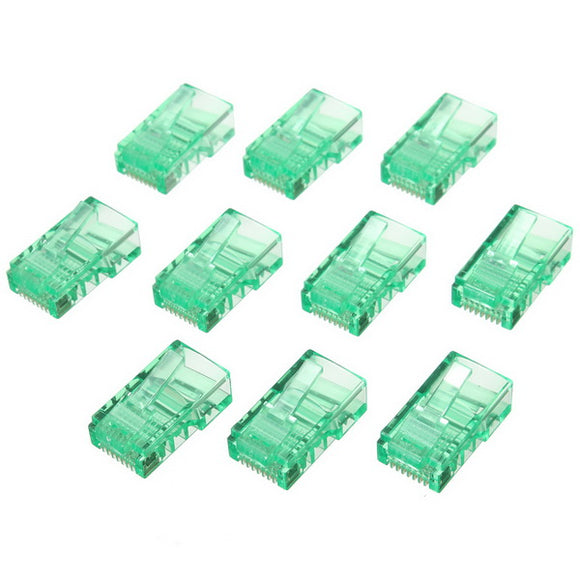 50PCS 8 Pin Cat5E RJ45 Network Cable Modular Plug Gold Plated Connector Adapter