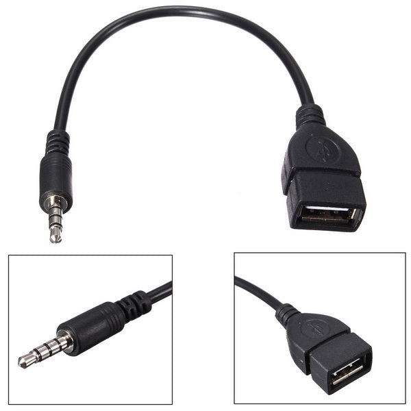 Male Aux Audio Jack To Usb 2.0 Male Charge Cable Adapter - Temu