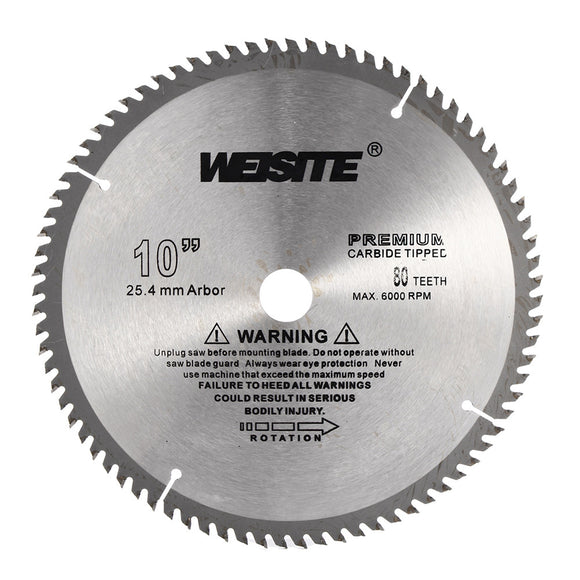 10 Inch 80T Circular Saw Blade 250mm Carbide Alloy Accurate Wood Cutting Disc