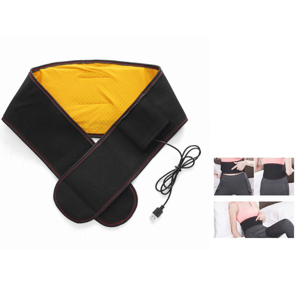 Portable Waist Electric Heating Pad Belt USB Powered Back Stomach Pain Relief Warmer Belt Therapy