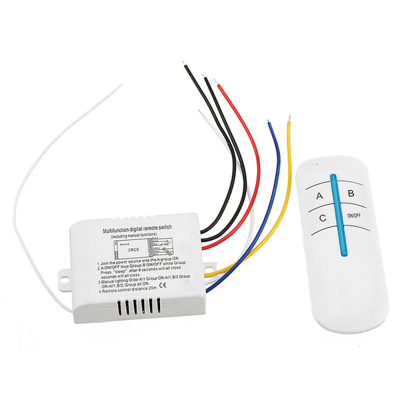 AC 110V/220V Three-way Wall Switch And Remote Control ON/OFF Light Anti-interference
