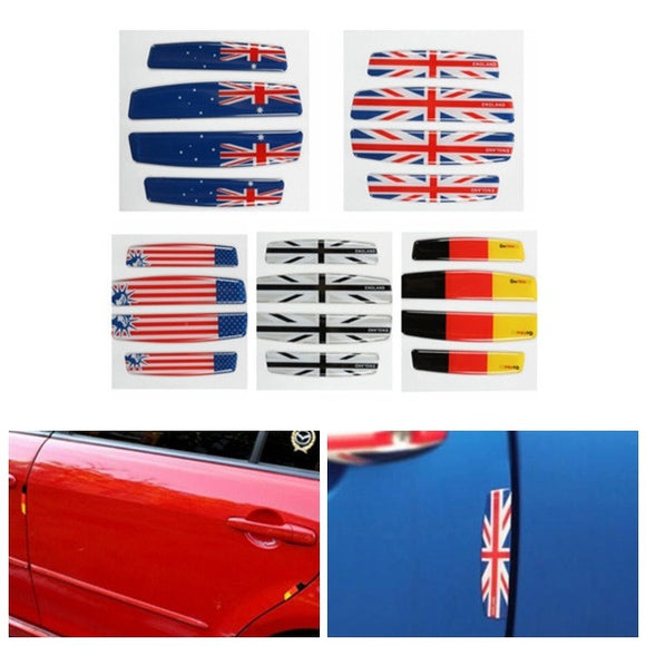 4pcs Car Door Edge Flag Emblem Anti Crash Guard Decal Australia/Germany/USA/UK