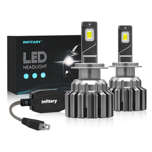 Infitary Q2 12V-110V 130W 40000LM 6500K Car COB LED Headlight H1 H4 H7 H11 9005 9006 Bright Spotlight Modified LED Car Lights