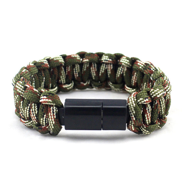 IPRee EDC Outdoor Survival Bracelet Camping Emergency Paracord Tool Kits USB Android Data Cable