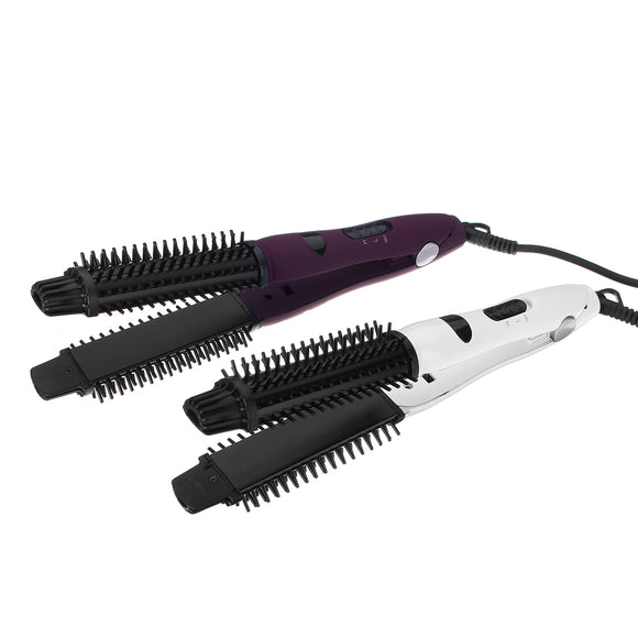 4 in 1 Dual Ionic Ceramic Hair Straightener Curler Wand Curling Iron Brush Roller