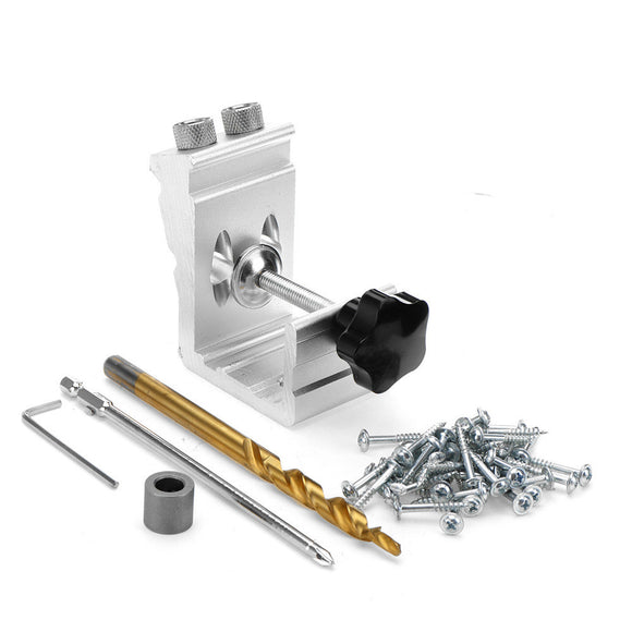 Aluminium Alloy 3 in 1 Pocket Hole Jig Wood Hole Drilling Guide Woodworking Positioner Carpentry