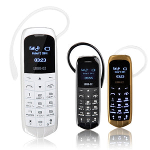 LONG-CZ J8 0.66-inch 300mAh Single Micro SIM bluetooth Headset Mini Card Phone