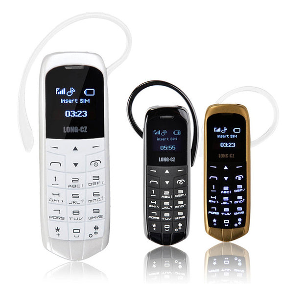 LONG-CZ J8 0.66-inch 300mAh Single Micro SIM bluetooth Headset Mini Card Phone