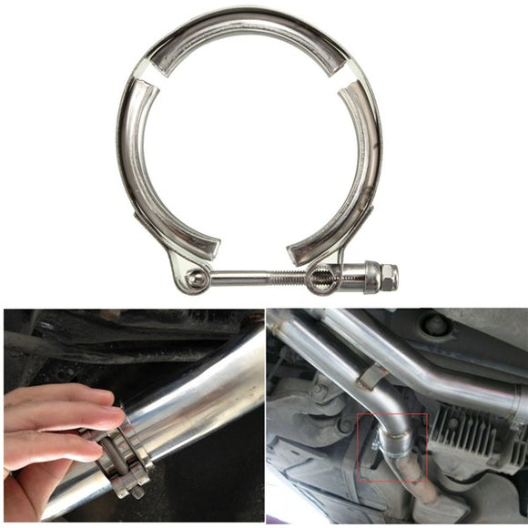 3.5inch Exhaust Turbo Down Pipe V-Band Clamp Universal Stainless Steel