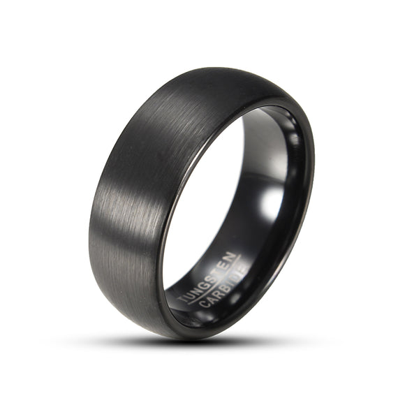 8mm Tungsten Black High Polished Men Jewelry Finger Ring for Men