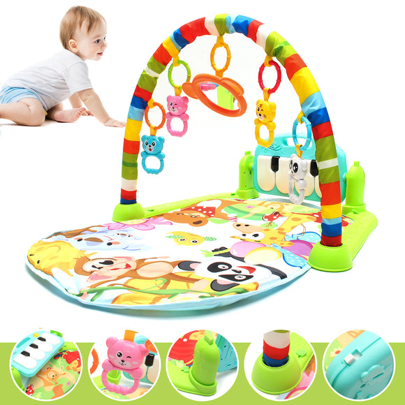 Foot Play Piano Musical Lullaby Baby Activity Playmat Gym Toy Soft Baby Play Mat