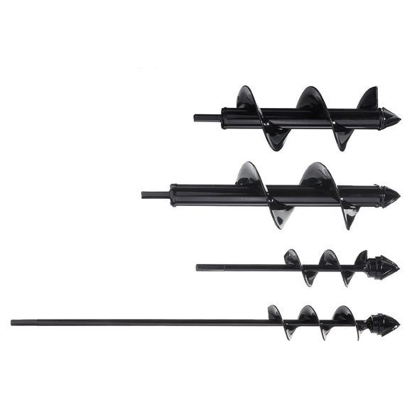 Drillpro Upgrade Hard Alloy Head Spiral Auger Drill Bit 4x22/4x45/8x25/8x30cm Non-Slip Flower Bulb Auger Rust Proof Planter Hole Digger Bit for Hex Drive Drill