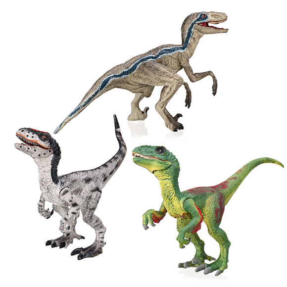 Velociraptor Dinosaur Toys Educational Model Figure 133 Grey Green For Kids