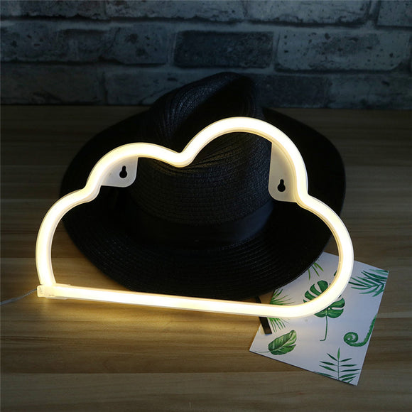 LED New Neon Cloud Shaped Night light Battery Or USB Power Home Christmas Party Decorations