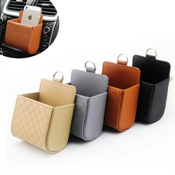 Auto Air Vent Car Storage Bag Multi-functional Faux Leather Phone Bag Ditty Bag Travel bag