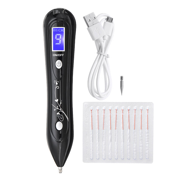 9 Levels Electric Laser Freckle Pen USB Charging Dark Spot Removal Machine Skin Mole Wart Tag Remover