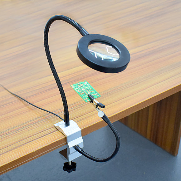 USB 3X Soldering Magnifier Magnifying Glass Working Light Soldering Iron Holder Bench Vise